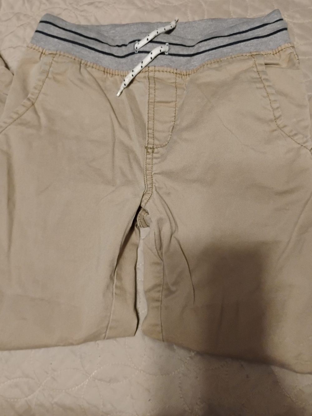Cat & Jack Tan Jogger Pants with Gray Waistband